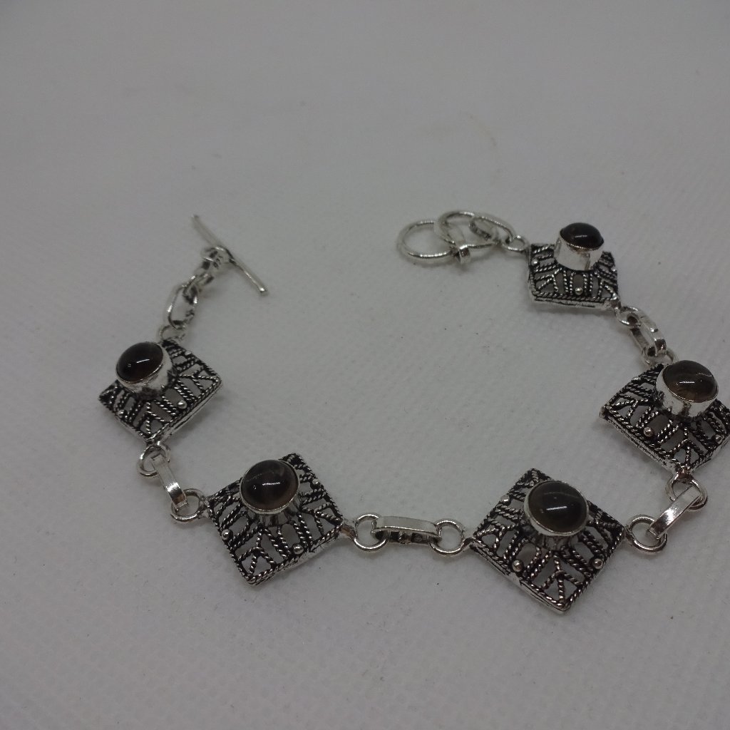 Artistic Labradorite Handmade Diamond Sterling Bracelet 775 3a